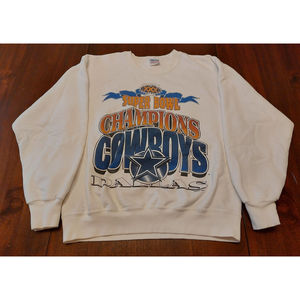 Vintage 1996 True-Fan Dallas Cowboys Super XXX Champions Sweatshirt Size M
